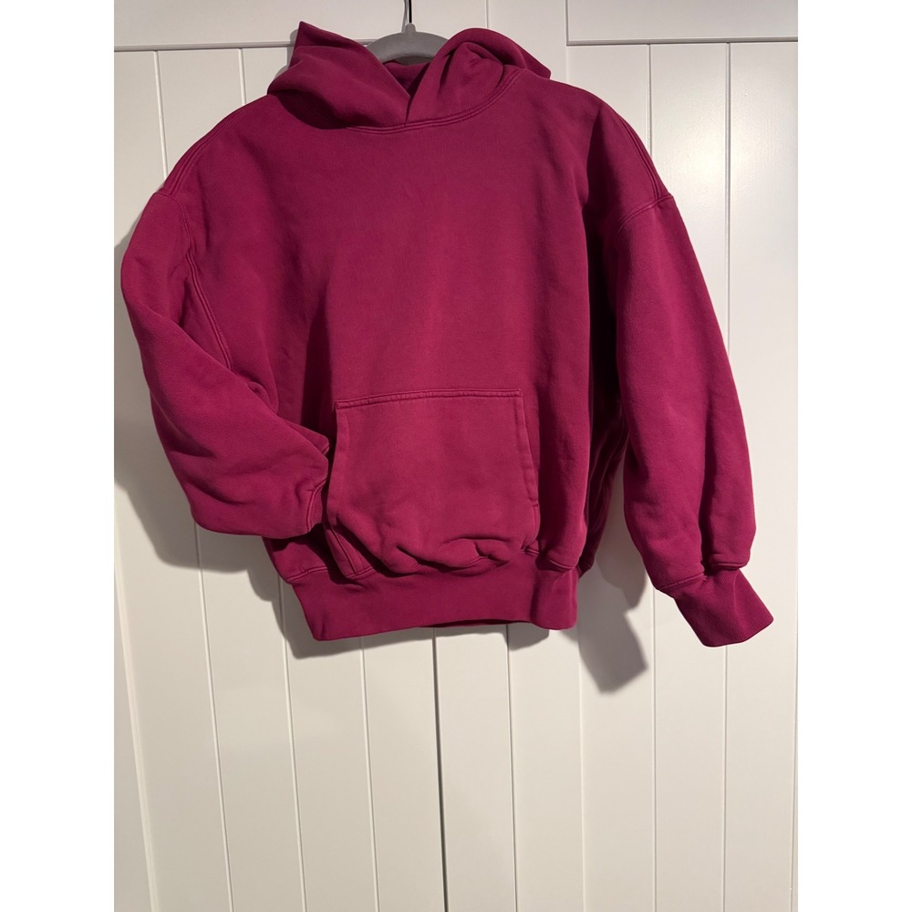Gap YZY Kids Magenta Pink Cotton Pullover Hoodie Sweatshirt Size M 8-9